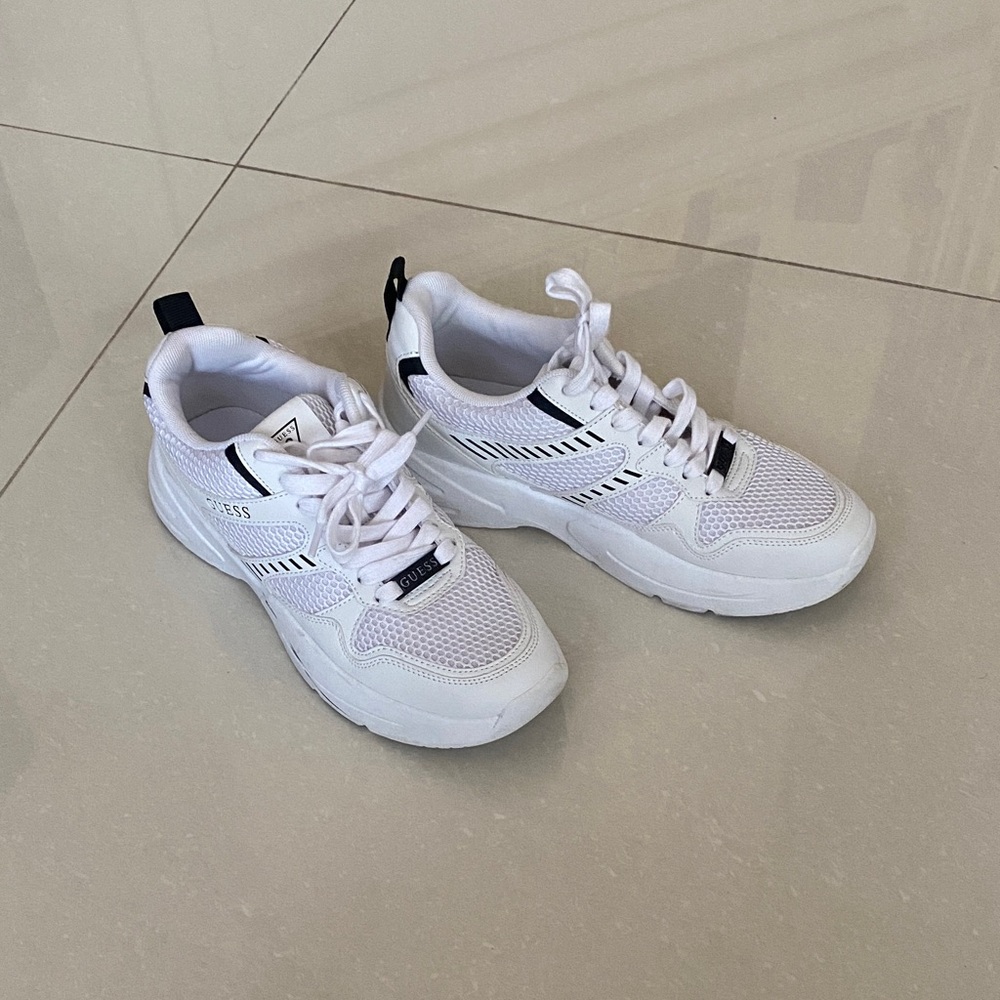 Guess White and Black Mesh Sneakers